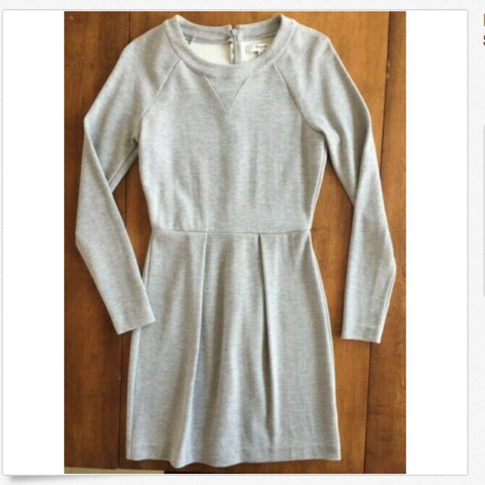 MADEWELL LONG SLEEVE SWEATSHIRT DRESS Gray NWOT